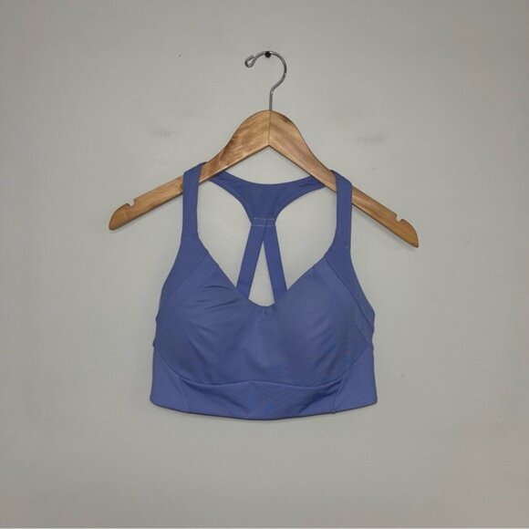 Avia‎ Sports Bra Women's Size Medium Periwinkle Blue Padded Racerback Ribbed - Picture 2 of 5